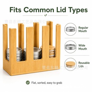 Wood Cup Lid <b>Storage</b> <b>Box</b> Rectangle Standing Type Kitchenware Organizer Desktop <b>Drawer</b> Organizer - Product Image 3