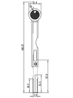 Clé vierge pliable à trou rond avec lame en laiton, boîtier PC et axe rotatif, clé manuelle d'urgence pour serrure intelligente à empreinte digitale
