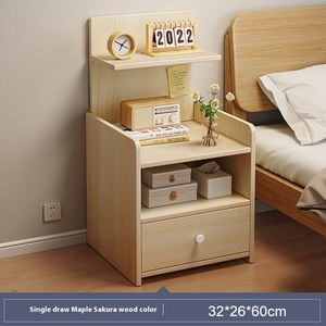 <span class=keywords><strong>Mesita</strong></span> de <span class=keywords><strong>noche</strong></span> sencilla y moderna con armario pequeño de madera de fácil almacenamiento y estante multifuncional para dormitorios pequeños - Product Image 6