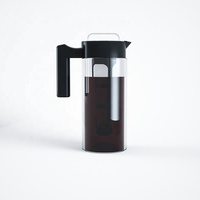 Carafe en verre à infuseur amovible pour café froid infusé à froid, thé glacé, avec bec verseur, 1200 ml