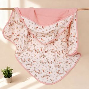 Serviette <span class=keywords><strong>de</strong></span> <span class=keywords><strong>bain</strong></span> pour bébé en gaze à 4 couches, en coton absorbant, couverture à capuche, couverture enveloppante pour nourrissons - Product Image 1