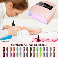 Lampe de photothérapie pour ongles sans fil rechargeable haute puissance 96W, séchage rapide, machine LED durable en plastique, 365+395-405nm