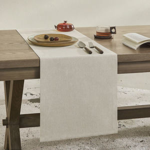 Camino de Mesa Navideño Blanco de Estilo Natural con Estampado de Plantas para Sublimación DIY, 100% Poliéster, 13x70 Pulgadas, para el Hogar - Product Image 3