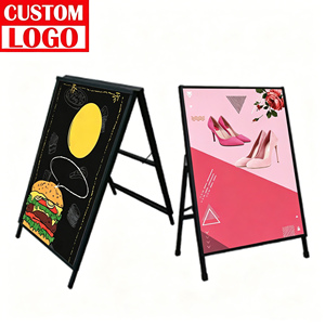 กรอบโปสเตอร์ตั้งพื้นเคลือบสีแดงสด สำหรับร้านอาหารฟาสต์ฟู้ด ป้ายโฆษณาภายนอกอาคาร - Product Image 1