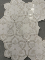 Kits d'art mosaïque de haute qualité en coquillages de marque, mosaïque florale Thassos, mosaïque de marbre nacre, mosaïque de marbre blanc, carreaux de mosaïque découpés au jet d'eau