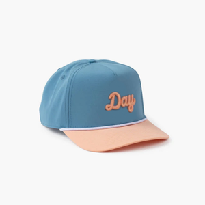 Sombrero de camionero de ala curvada con cuerda de 5 paneles de sarga de algodón estructurado en dos tonos con logotipo de letra bordado 3D para exteriores personalizado Unisex para deportes - Product Image 1