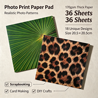 Bloc de papier photo 170 g/m² pour scrapbooking, 36 feuilles, 18 motifs, papier décoratif pour journalisation, fabrication de cartes et loisirs créatifs