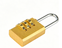 Cadenas à combinaison en laiton massif 21 mm à 3 chiffres, mini cadenas de voyage pour bagages avec roues numérotées en alliage de zinc