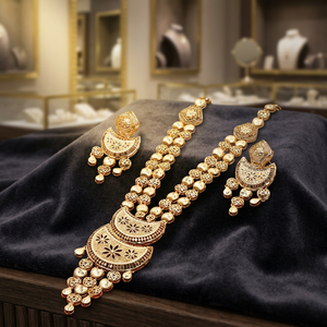 Joyería al por Mayor de Moda, Chapada en Oro de 14K, 18K y 24K, Collares Largos con Diseño Floral, Joyería India, Joyería de Latón Rellena de Oro - Product Image 5