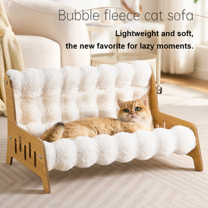 Lit pour animaux de compagnie en bois, canapé spécial pour <span class=keywords><strong>chat</strong></span> d'intérieur, adapté aux jeunes chats, structure en bois massif, installation simple - Product Image 3