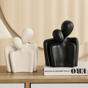 Statua Moderna Romantica in <span class=keywords><strong>Ceramica</strong></span> di Coppia, <span class=keywords><strong>Scultura</strong></span> Decorativa di Amanti Abbracciati per Casa, Camera da Letto, Feste, Regalo con Stile Artistico - Product Image 5