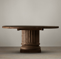 Table à manger rectangulaire sur mesure en chêne massif, pliable, de luxe, avec piétement français, pour la maison, l'hôtel ou la villa