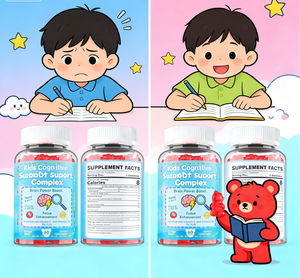 Bonbons gélifiés à la phosphatidylsérine pour le cerveau avec vitamines C et D3 pour enfants et adolescents - Améliore la concentration et la mémoire - Product Image 3