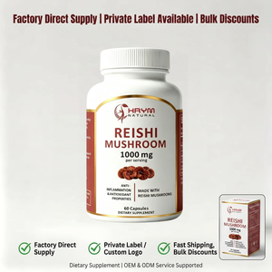 Capsules d'extrait de champignon Reishi 1000mg Ganoderma, stimulant immunitaire, antioxydant, complément alimentaire, OEM disponible - Product Image 6