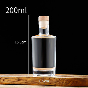 Chai rượu thủy tinh rỗng giá tốt, dung tích 200ml, 375ml, 500ml, 750ml, 1000ml, có nút chai, dùng đựng vodka, whiskey, gin - Product Image 2