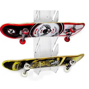 bespoke clear acrylic skateboard wall mount rack holder creative deck display lucite scooter hanger
