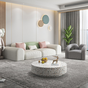 Juego de Sofás de Diseño Moderno y Creativo, Sofá de Tela de Lujo Ligero para Hotel, Muebles de Sala de Estar, Sofá Pequeño Cómodo de Terciopelo Coch - Product Image 5