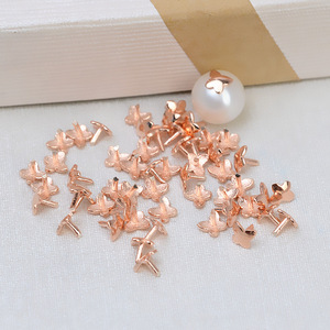 10pcs DIY Pearl Accessories S925 <b>Silver</b> Small Butterfly Plug Concealer Bonnet Baroque Through-Hole <b>Bead</b> Plug 25mm Size - Product Image 4