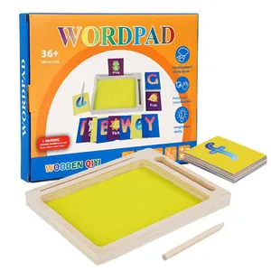 Montessori Wooden sand scraping box Montessori Sand Writing Tray Writing Exercises Tool for kids