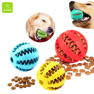 Agresif Çiğneyiciler İçin İnteraktif Köpek Çiğneme Oyuncağı - Diş Temizleme Özellikli Dayanıklı Yumuşak Kauçuk Top 6 Renk İç/Dış Mekan Kullanımı - Product Image 1