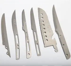 Venta al por mayor de encargo knife espacios en blanco DIY de acero inoxidable manija de la tang cuchillo para pelar filete cocina knife haciendo