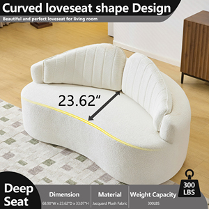 Curved Convertible Two-seater <b>Sofa</b> Fully Compressed Design for Living Room & <b>Hotel</b> Use Adjustable Height Removable Backrest - Product Image 4
