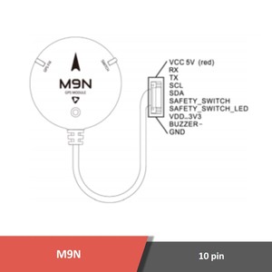Module GPS Holybro M9N avec antenne céramique boussole IST8310, câble de 26 cm, connecteur 6 broches/10 broches - Product Image 5