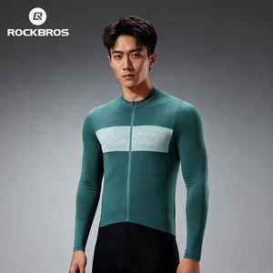 ROCKBROS Heren Tencel Wol Fietsjersey Top Warm & Comfortabel Langarm Sportjack voor Racefietsen & Mountainbikes - Product Image 2