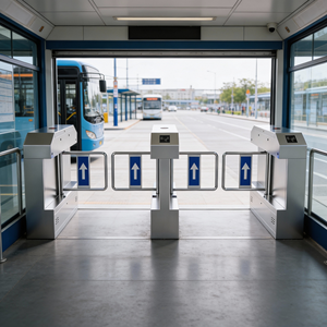 Barrière tournante à code QR/visage/empreinte digitale/paume de la main, design moderne personnalisable Mingxu, pour le contrôle d'accès aux bibliothèques - Product Image 1