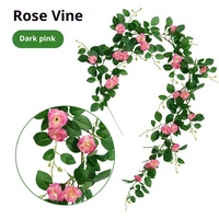 Vigne de roses artificielles en soie, faite à la main, pour décoration de plafond, climatisation, tuyau d'eau, pour la remise des diplômes et la Saint-Valentin