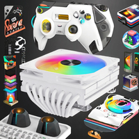 Ventilateur de refroidissement RGB Ultra-Slim 6 Heat Pipe PWM 4Pin Refroidisseur de CPU blanc épaissi avec dissipateur de chaleur pour processeur
