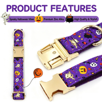 Ensemble collier et laisse pour chien à motif festif avec porte-sac à déjections, kit de promenade réglable pour animaux de compagnie pour toutes les races de chiens, personnalisable OEM/ODM