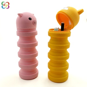 Porte-<span class=keywords><strong>crayon</strong></span> pliable en silicone durable de conception créative promotionnelle pour le bureau de bureau d'école - Product Image 2