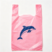 Sac en plastique rose pour T-shirt, imprimé motif animal personnalisé, emballage de vente au détail