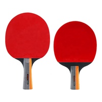 Fabricants portables Ensemble de raquettes de tennis de table Ping-pong en bois bon marché avec de longs boutons en caoutchouc