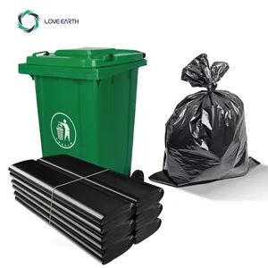 Custom Pla Plastic 55-60 Gallon Contractor Compostable Rubbish Trash Bags Cross Tie 3.0 Mil Heavy Duty Garbage Bags