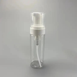 Luxury Round Empty PET <b>Plastic</b> Cosmetic <b>Packaging</b> Container White Press Pump 100ml for Facial Cleanser & Serum Lotion - Product Image 3