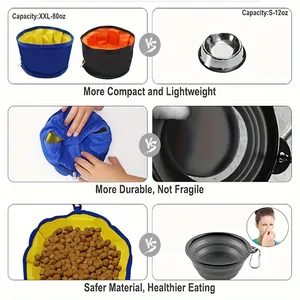 Comedero portátil para mascotas, cuenco plegable para alimentar con agua, para perros, cachorros, gatos, cuenco plegable para exteriores, suministros para mascotas - Product Image 5