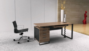 Meuble de bureau en forme de L de conception moderne, table de secrétaire en MFC E1 - Product Image 6