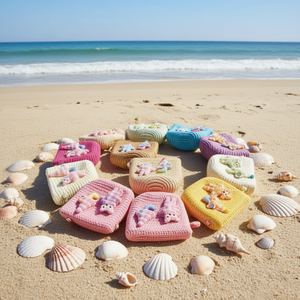 Bolso de paja con forma de gato de 12x14cm con bonito diseño de animales para uso en la playa para niños - Product Image 2