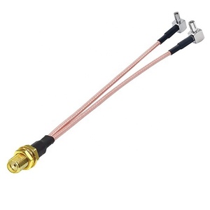 Adaptador de Conector SMA Hembra a Doble TS9 CRC9 Macho, Divisor Tipo Y, <span class=keywords><strong>Cable</strong></span> de Extensión Coaxial RF RG316 - Product Image 2