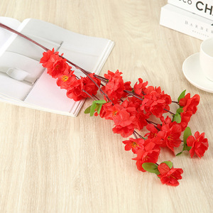 Centros DE MESA DE BODA Rosa artificial promocional 63cm Rama corta pequeña 3 ramas flor de cerezo de melocotón - Product Image 4