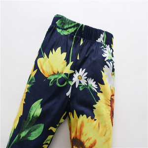 Pantalones acampanados para niñas, leggings con estampado de girasoles, pantalones florales RTS - Product Image 5