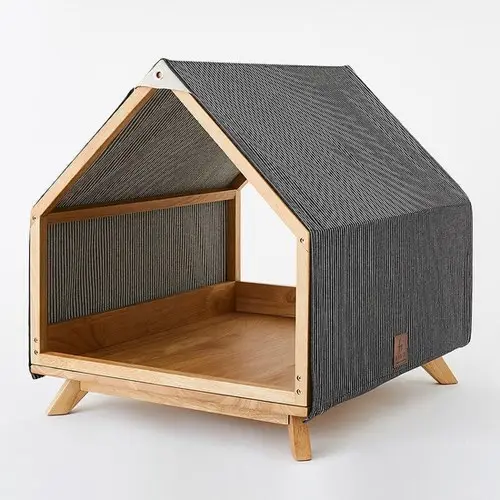 Factory OEM wooden bamboo pet dog house luxury kennel cat dog cage