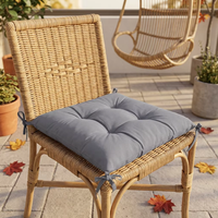 Coussin de chaise carré épais et rembourré avec attaches antidérapantes pour chaise de salle à manger intérieure, bureau, tabouret d'étudiant, tatami en polyester/coton