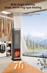 Calentador Cerámico PTC Portátil con Efecto de Llama 3D, Ahorro de Energía, Control Remoto, Temperatura Ajustable para el Hogar - Product Image 4