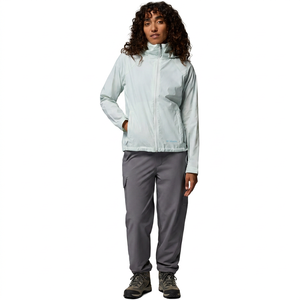 Veste coupe-vent blanche à capuche pour femme, décontractée, imperméable, avec fermeture éclair sur le devant, vêtement d'extérieur de printemps, coupe régulière, en polyester - Product Image 4