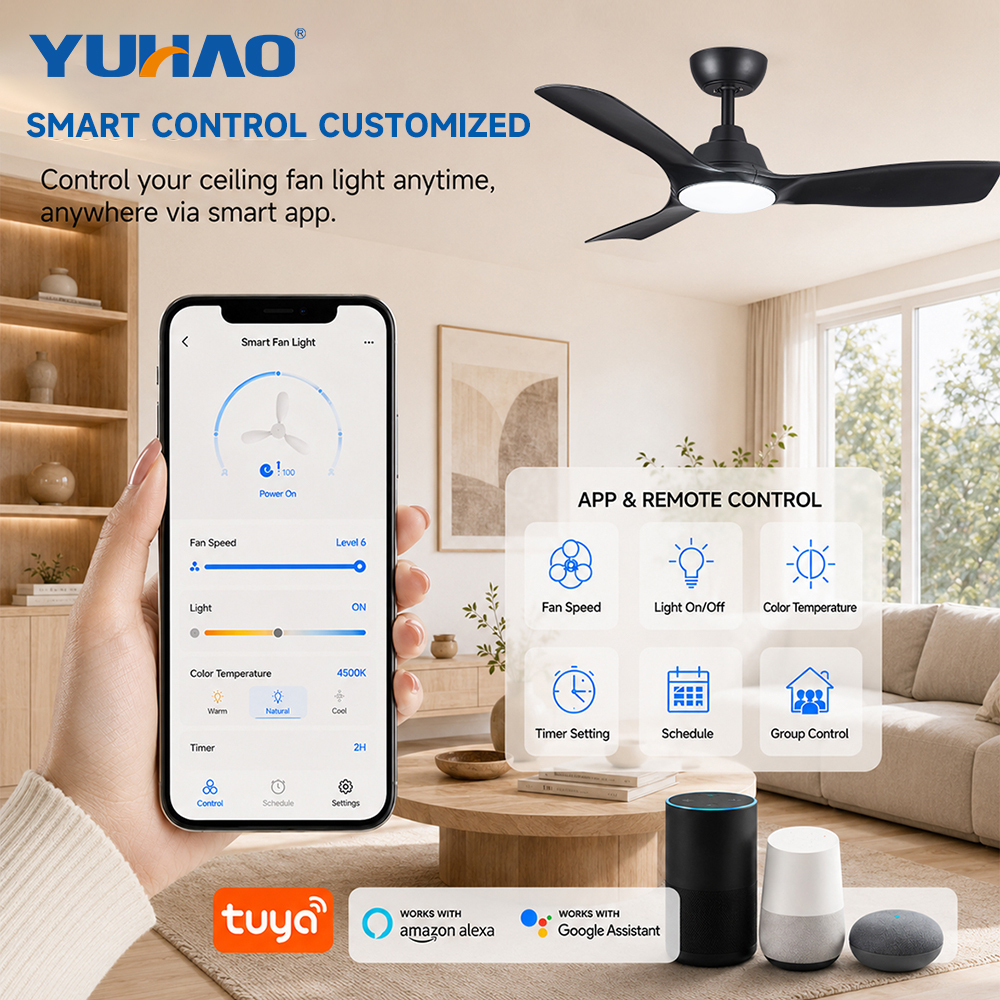 OEM ODM Space Tidy Quick Install Muted Sound 42 Inch Small Indoor Residential BLDC Led Ceiling Light With Fan · image 2