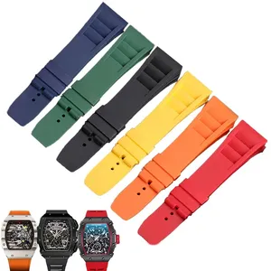 25 มม.สีแดงสีดำสีเขียวสีเทาสีฟ้าสีเหลืองสีส้มสายนาฬิกายางสำหรับริชาร์ด <span class=keywords><strong>มิลล์</strong></span>สายนาฬิกาสำหรับ RM011 <span class=keywords><strong>มิลล์</strong></span>สร้อยข้อมือซิลิโคน - Product Image 1