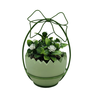 Fête de mariage Pâques <span class=keywords><strong>Jardin</strong></span> Bureau Ornement Métal Oiseau Fleur Artificielle Plante dans <span class=keywords><strong>Mini</strong></span> Ciment <span class=keywords><strong>Bassin</strong></span> En Pot - Product Image 2